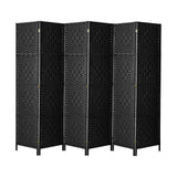 NNEED 6 Panel Room Divider Privacy Screen Black