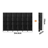 NNEED 6 Panel Room Divider Privacy Screen Black