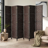NNEED 6 Panel Room Divider Privacy Screen Brown
