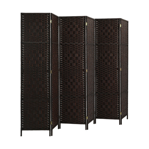 NNEED 6 Panel Room Divider Privacy Screen Brown