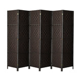 NNEED 6 Panel Room Divider Privacy Screen Brown