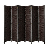 NNEED 6 Panel Room Divider Privacy Screen Brown