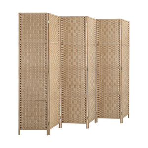 NNEED 6 Panel Room Divider Privacy Screen Wood