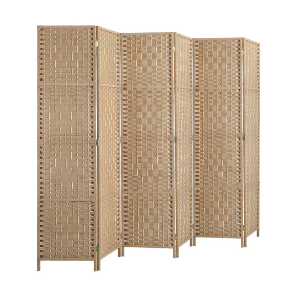 NNEED 6 Panel Room Divider Privacy Screen Wood