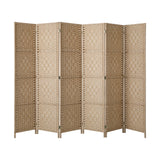 NNEED 6 Panel Room Divider Privacy Screen Wood
