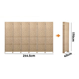 NNEED 6 Panel Room Divider Privacy Screen Wood