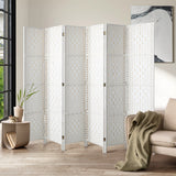 NNEED 6 Panel Room Divider Privacy Screen White