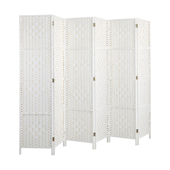 NNEED 6 Panel Room Divider Privacy Screen White