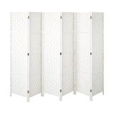 NNEED 6 Panel Room Divider Privacy Screen White