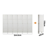 NNEED 6 Panel Room Divider Privacy Screen White