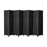 NNEED 8 Panel Room Divider Privacy Screen Black