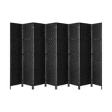 NNEED 8 Panel Room Divider Privacy Screen Black