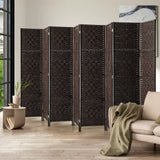 NNEED 8 Panel Room Divider Privacy Screen Brown