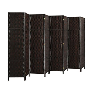 NNEED 8 Panel Room Divider Privacy Screen Brown