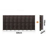 NNEED 8 Panel Room Divider Privacy Screen Brown