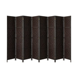 NNEED 8 Panel Room Divider Privacy Screen Brown