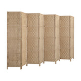 NNEED 8 Panel Room Divider Privacy Screen Wood