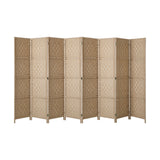 NNEED 8 Panel Room Divider Privacy Screen Wood