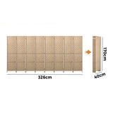 NNEED 8 Panel Room Divider Privacy Screen Wood
