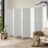 NNEED 8 Panel Room Divider Privacy Screen White