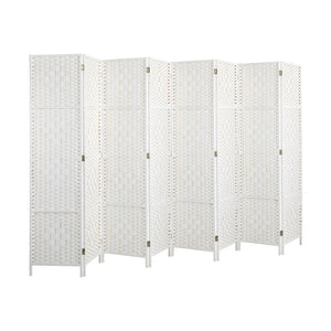 NNEED 8 Panel Room Divider Privacy Screen White