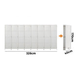 NNEED 8 Panel Room Divider Privacy Screen White