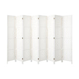 NNEED 8 Panel Room Divider Privacy Screen White