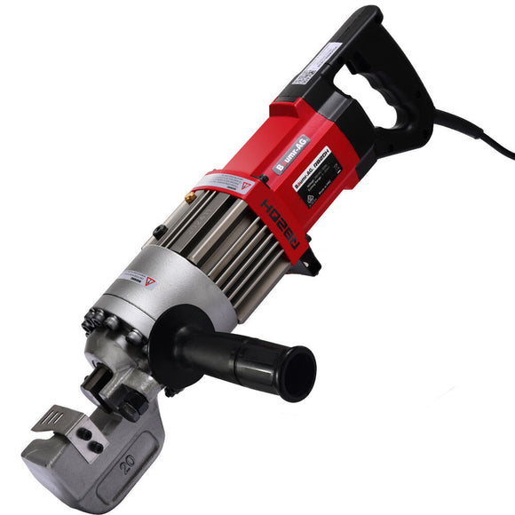 NNEMB 4-20mm 1000W Heavy-Duty Electric Hydraulic Rebar Cutter, 3 Sec Cycle, Rear and Side Handle, Carry Case