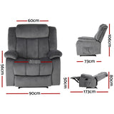 NNEDSZ Recliner Chair Electric Massage Chair Velvet Lounge Sofa Heated Grey