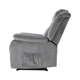 NNEDSZ Recliner Chair Electric Massage Chair Velvet Lounge Sofa Heated Grey