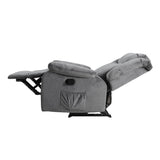 NNEDSZ Recliner Chair Electric Massage Chair Velvet Lounge Sofa Heated Grey