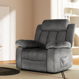 NNEDSZ Recliner Chair Electric Massage Chair Velvet Lounge Sofa Heated Grey