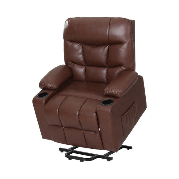 NNEDSZ Recliner Chair Lift Assist Heated Massage Chair Leather Claude