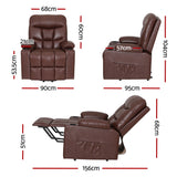 NNEDSZ Recliner Chair Lift Assist Heated Massage Chair Leather Claude