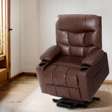 NNEDSZ Recliner Chair Lift Assist Heated Massage Chair Leather Claude