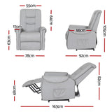 NNEDSZ Recliner Chair Lift Assist Chair Leather Grey