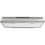 NNEMB 60cm Fixed Stainless Steel Rangehood, Quiet 3-Speed, 4-Layer Dishwashable Filters, Halogen Lights EFR60S