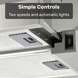 NNEMB 60cm Slideout Stainless Steel Rangehood, Quiet 2-Speed, 3-Layer Dishwashable Filters, Halogen Lights ESR60S
