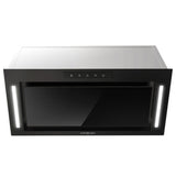 NNEMB 60cm Undermount Rangehood Black, Quiet 3-Speed, 3-Layer Dishwashable Filter, LED Lights EUR60B