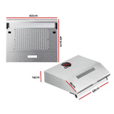 NNEDSZ 600mm Range Hood 60cm Rangehood Kitchen Canopy LED Light Stainless Steel