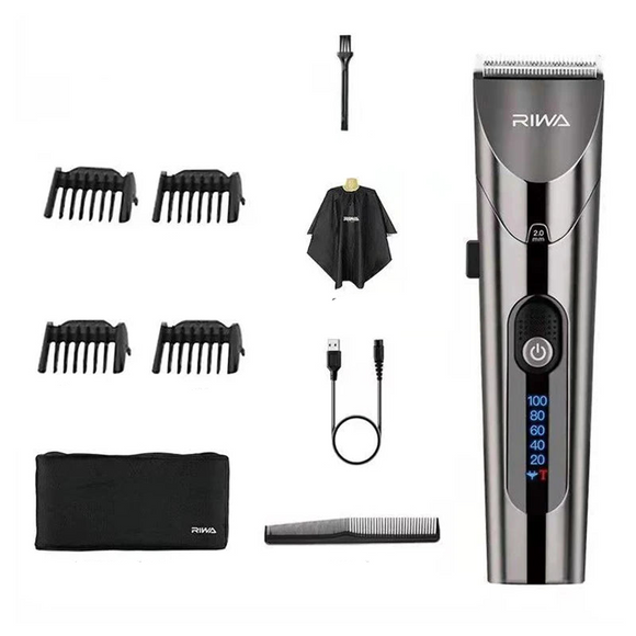 NNEOBA Washable Rechargeable Hair Clipper Professional Barber Trimmer Grey