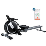 NNEDSZ Everfit 16 Level Magnetic Rowing Machine for Home with App Connect Black