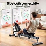 NNEDSZ Everfit 16 Level Magnetic Rowing Machine for Home with App Connect Black