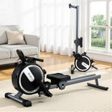NNEDSZ Everfit 16 Level Magnetic Rowing Machine for Home with App Connect Black