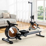 NNEDSZ Everfit 16 Level Magnetic Rowing Machine for Home with App Connect Walnut