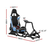 NNEDSZ Artiss Racing Simulator Cockpit Steering Wheel Gaming Chair Blue