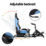 NNEDSZ Artiss Racing Simulator Cockpit Steering Wheel Gaming Chair Blue