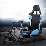 NNEDSZ Artiss Racing Simulator Cockpit Steering Wheel Gaming Chair Blue