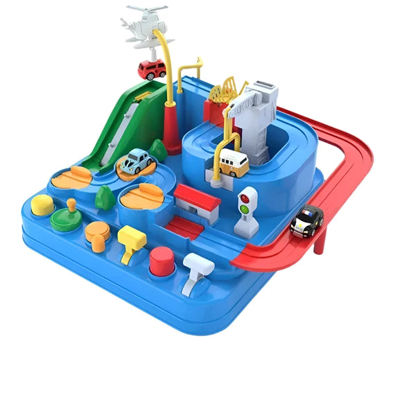 NNEOBA Racing Rail Car Model Educational Toy for Kids (Blue)