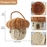 NNEOBA Rattan Mushroom Wicker Basket Cute Cartoon Tote